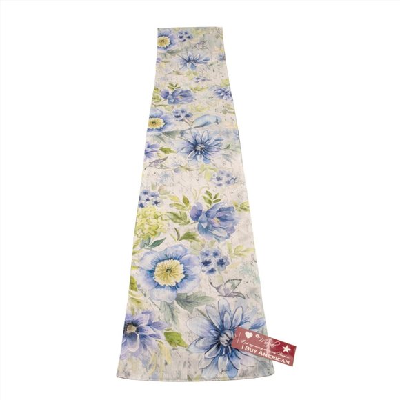 NWT Spring Mix Bluebird Floral Table Runner USA - Picture 1 of 2